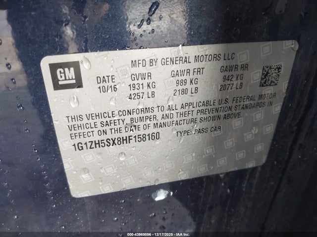 1G1ZH5SX8HF158160 Chevrolet Malibu Premier