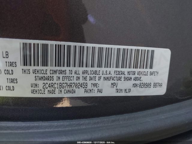 2017 CHRYSLER PACIFICA 2C4RC1BG7HR702459 Photo 8