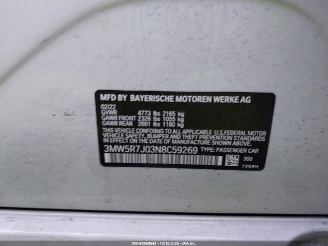 2022 BMW 330I 3MW5R7J03N8C59269 Photo 8