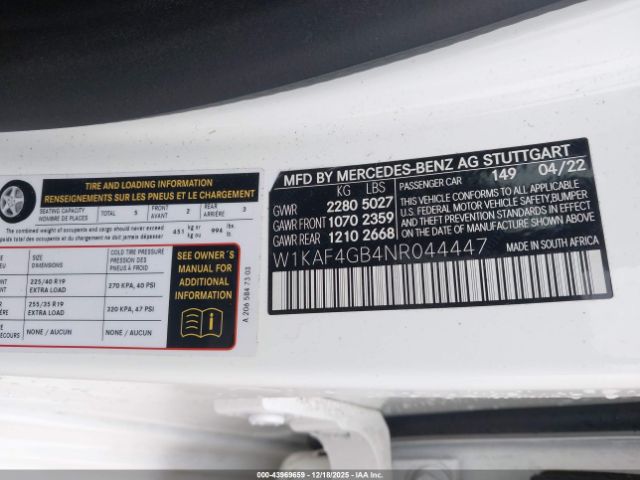 2022 MERCEDES-BENZ C 300 W1KAF4GB4NR044447 Photo 8