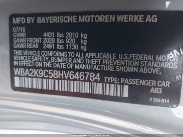 2017 BMW 230I WBA2K9C58HV646784 Photo 8