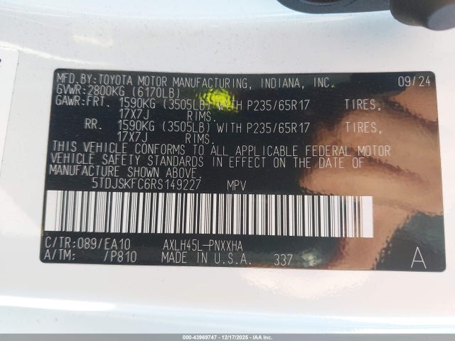 2024 TOYOTA SIENNA 5TDJSKFC6RS149227 Photo 8