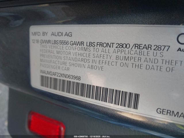 2019 AUDI A6 WAUM2AF22KN063968 Photo 8