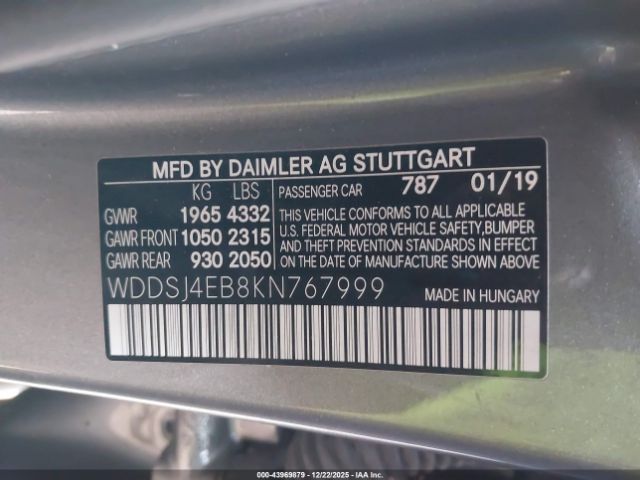 2019 MERCEDES-BENZ CLA 250 WDDSJ4EB8KN767999 Photo 8