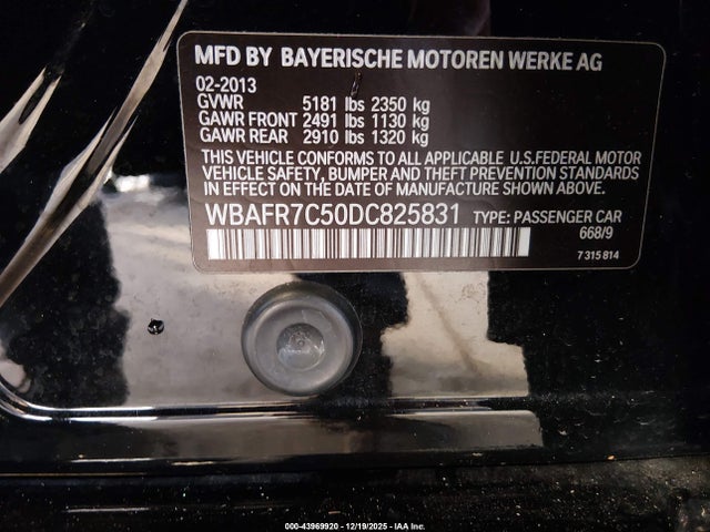 2013 BMW 535I WBAFR7C50DC825831 Photo 8