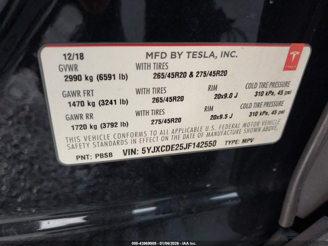2018 TESLA MODEL X 5YJXCDE25JF142550 Photo 8
