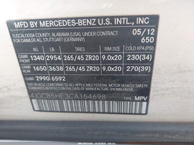 2012 MERCEDES-BENZ R 350 4JGCB5HE3CA154698 Photo 8