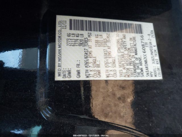 2012 NISSAN PATHFINDER 5N1AR1NB2CC608756 Photo 8