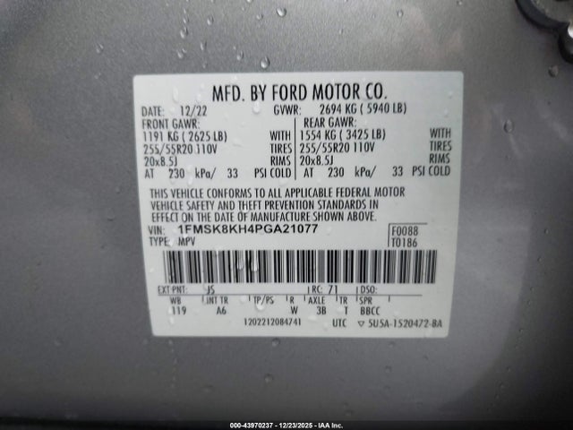 Ford Explorer St-line 2023 1FMSK8KH4PGA21077 Image 9