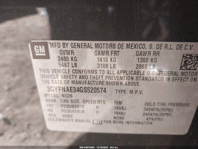 2016 CADILLAC SRX 3GYFNAE34GS520574 Photo 8