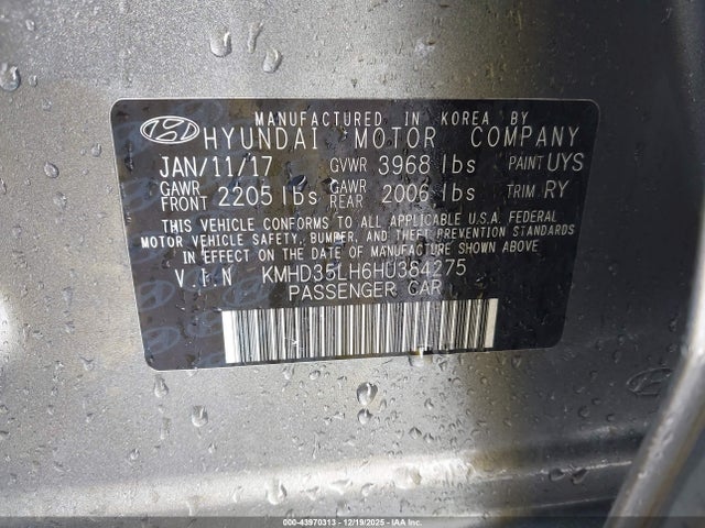 KMHD35LH6HU384275 Hyundai ELANTRA GT