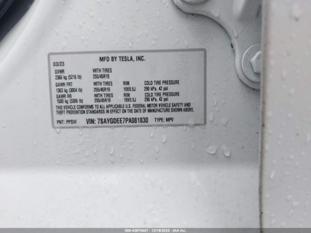 2023 TESLA MODEL Y 7SAYGDEE7PA081830 Photo 8