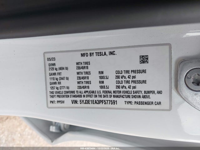 2023 TESLA MODEL 3 5YJ3E1EA3PF577591 Photo 8
