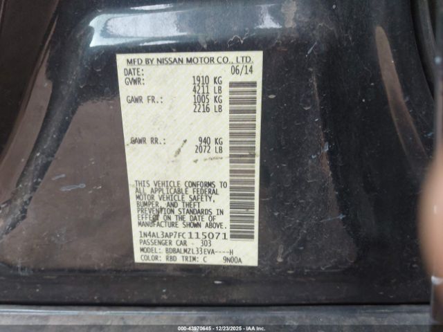 2015 NISSAN ALTIMA 1N4AL3AP7FC115071 Photo 8