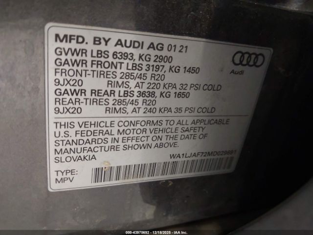 2021 AUDI Q7 WA1LJAF72MD029691 Photo 8