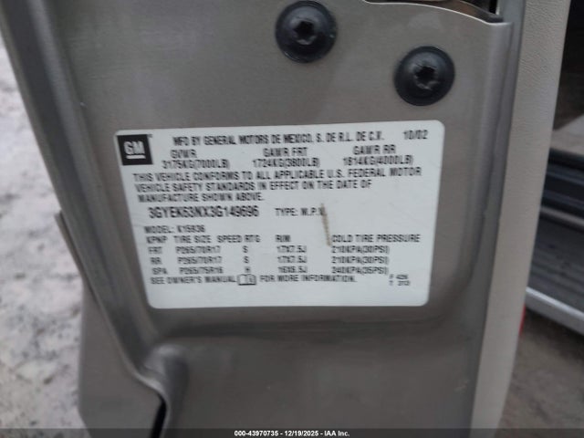 2003 CADILLAC ESCALADE EXT 3GYEK63NX3G149696 Photo 8