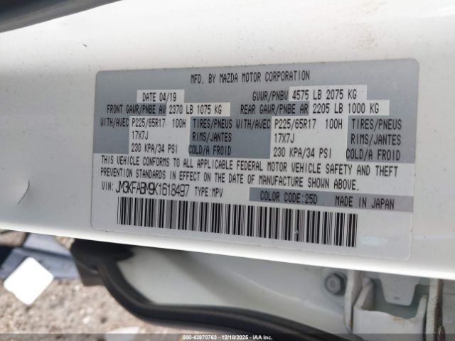 2019 MAZDA CX-5 JM3KFABM9K1618497 Photo 8