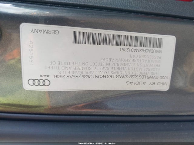 2021 AUDI A5 SPORTBACK WAUDACF5XMA012351 Photo 8