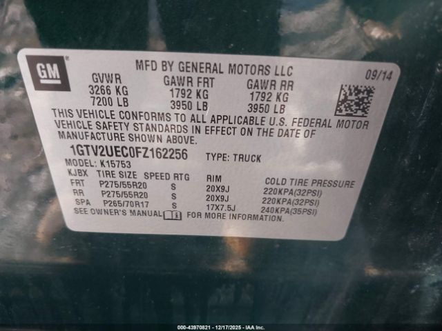 2015 GMC SIERRA 1500 1GTV2UEC0FZ162256 Photo 8