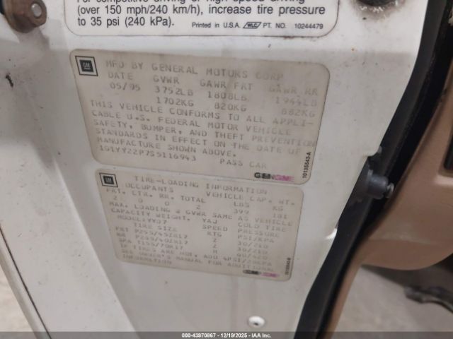 1995 CHEVROLET CORVETTE 1G1YY22P7S5116943 Photo 8