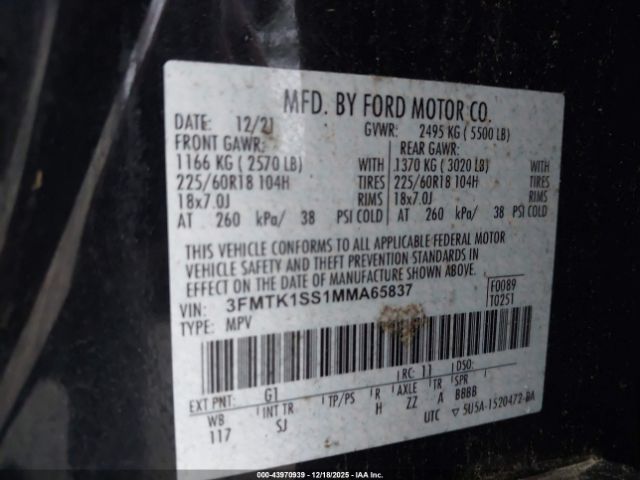 2021 FORD MUSTANG MACH-E 3FMTK1SS1MMA65837 Photo 8