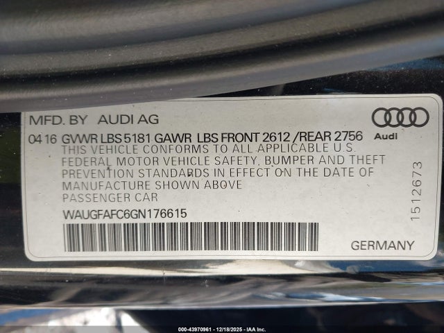 2016 AUDI A6 WAUGFAFC6GN176615 Photo 8