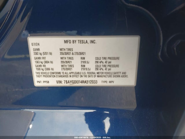 2024 TESLA MODEL Y 7SAYGDEF4RA312033 Photo 8