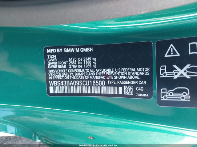 2025 BMW M4 WBS43BA09SCU16500 Photo 8