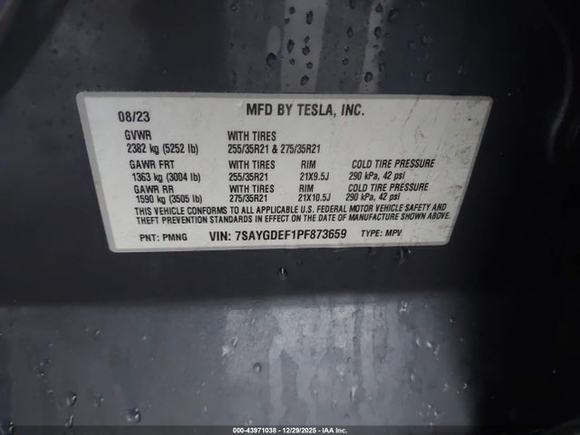 2023 TESLA MODEL Y 7SAYGDEF1PF873659 Photo 8