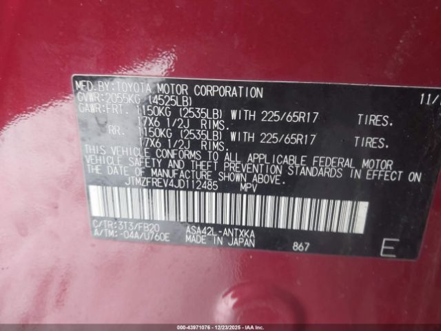 2018 TOYOTA RAV4 JTMZFREV4JD112485 Photo 8
