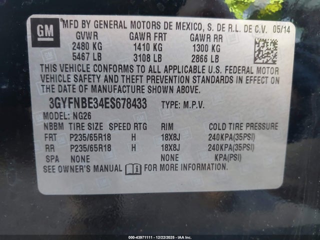 2014 CADILLAC SRX 3GYFNBE34ES678433 Photo 8