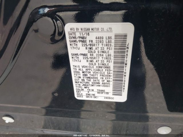 2017 NISSAN ROGUE JN8AT2MT1HW135691 Photo 8