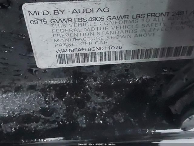 2016 AUDI A4 WAUBFAFL8GN011076 Photo 8