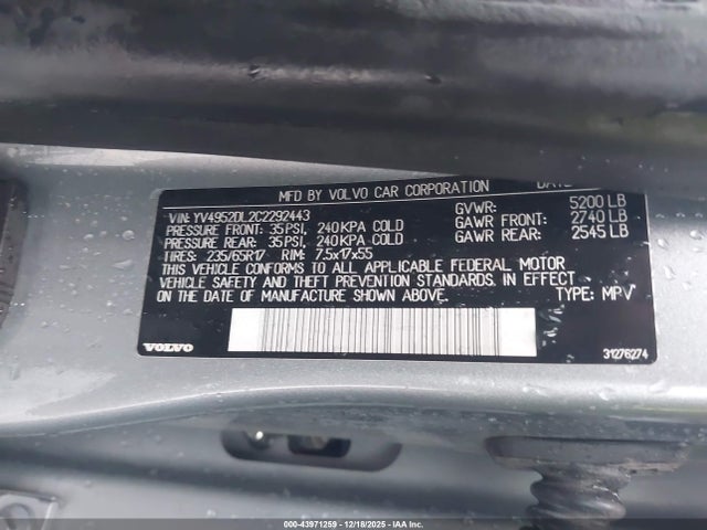 2012 VOLVO XC60 YV4952DL2C2292443 Photo 8