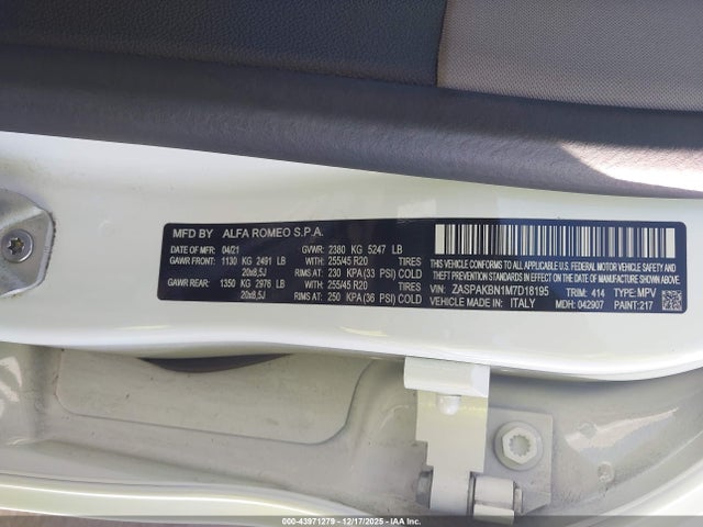 Alfa Romeo Stelvio Ti Awd 2021 ZASPAKBN1M7D18195 Image 9
