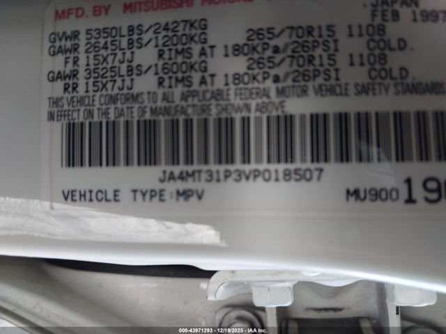 1997 MITSUBISHI MONTERO SPORT JA4MT31P3VP018507 Photo 8