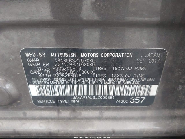 2018 MITSUBISHI OUTLANDER SPORT JA4AP3AU3JZ009561 Photo 8