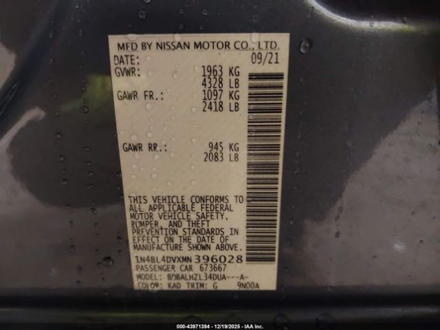 2021 NISSAN ALTIMA 1N4BL4DVXMN396028 Photo 8