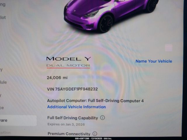 2023 TESLA MODEL Y 7SAYGDEF1PF948232 Photo 6