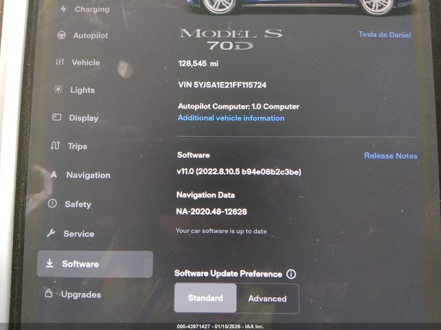 2015 TESLA MODEL S 5YJSA1E21FF115724 Photo 6