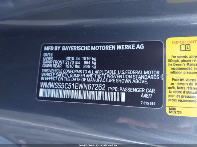 WMWSS5C51EWN67262 Mini Paceman Cooper S