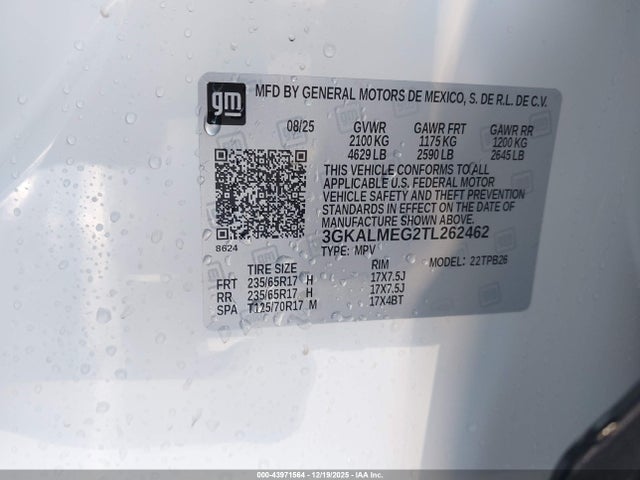 3GKALMEG2TL262462 GMC Terrain Fwd Elevation