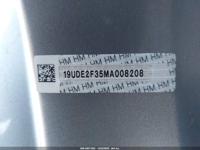 43971582 :رقم المزاد ، 19UDE2F35MA008208 vin ، 2021 Acura Ilx Standard مزاد بيع