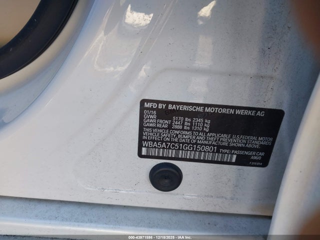 2016 BMW 528I WBA5A7C51GG150801 Photo 8