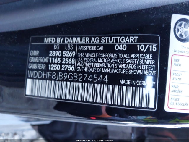 Продажа на аукционе авто 2016 Mercedes-benz E 350 4matic, vin: WDDHF8JB9GB274544, номер лота: 43971657