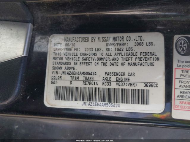 2010 NISSAN 370Z JN1AZ4EH4AM505424 Photo 8