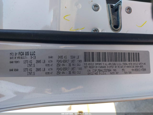 Jeep Cherokee Trailhawk 4x4 2020 1C4PJMBN4LD537804 Image 9