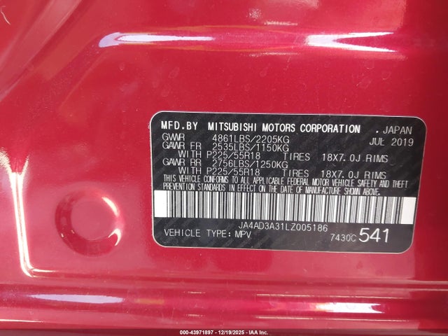 Mitsubishi Outlander Se 2.4 2020 JA4AD3A31LZ005186 Image 9