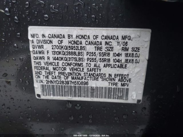 2007 ACURA MDX 2HNYD28397H510896 Photo 8
