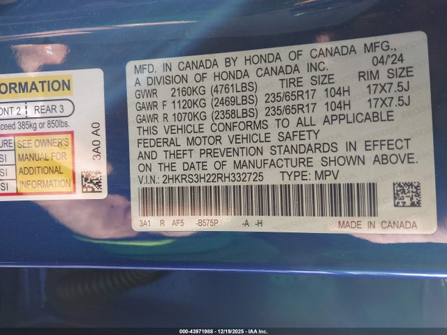 2024 HONDA CR-V 2HKRS3H22RH332725 Photo 8